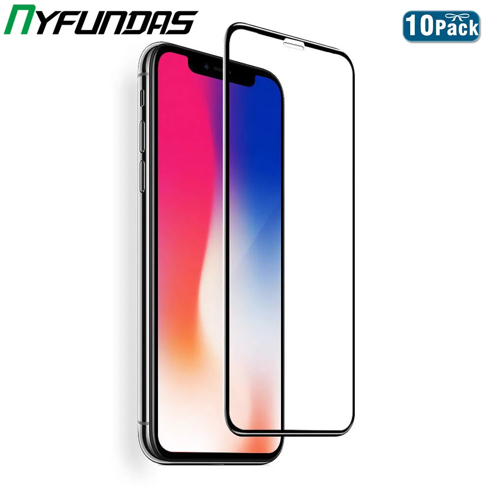Закаленное стекло 5D 10 шт. защитная пленка для экрана Iphone 11 Pro Max XS MAX XR 7 8 6 6S Plus X |