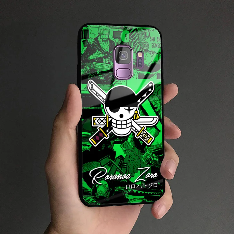 OPZORO 4 Один Кусок Roronoa Зоро Мягкий силиконовый чехол из закаленного стекла для телефона чехол для samsung Galaxy S8 S9 S10e S10 Note 8 9 10 Plus - Цвет: OPZORO 4