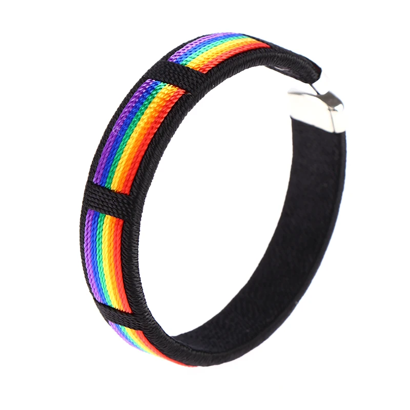 Fashion Rainbow String Bangle & Bacelet Charms Open Cuff Braclet 1PCS For Men Women Jewelry bangle bracelet
