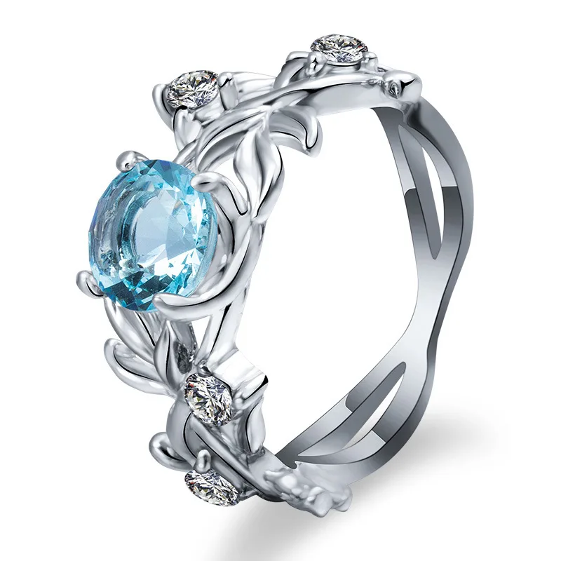

Luxury Sapphire 925 Sterling Silver Ring For Women Flower Shaped Jewelry Zircon Ring Crystal Natural Stone Wedding Engagement