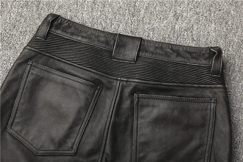 Брендовые мужские новые кожаные длинные штаны аддитивный протектор. Винтажный pro моторный Байкер брюки из натуральной кожи. Плюс