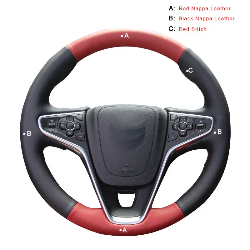 Top Layer Leather Авто оплетка на рулевое колесо для Opel Insignia- Vauxhall Insignia интерьерные Автомобильные Колесные Чехлы для автомобиля-Стайлинг - Название цвета: Top Layer Leather