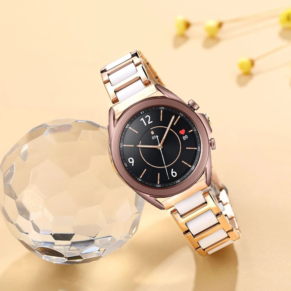 

active 2 strap for samsung galaxy watch 3 45mm 41mm 46mm band Stainless Steel Ceramic correa for amazfit bip huawei watch gt 2e
