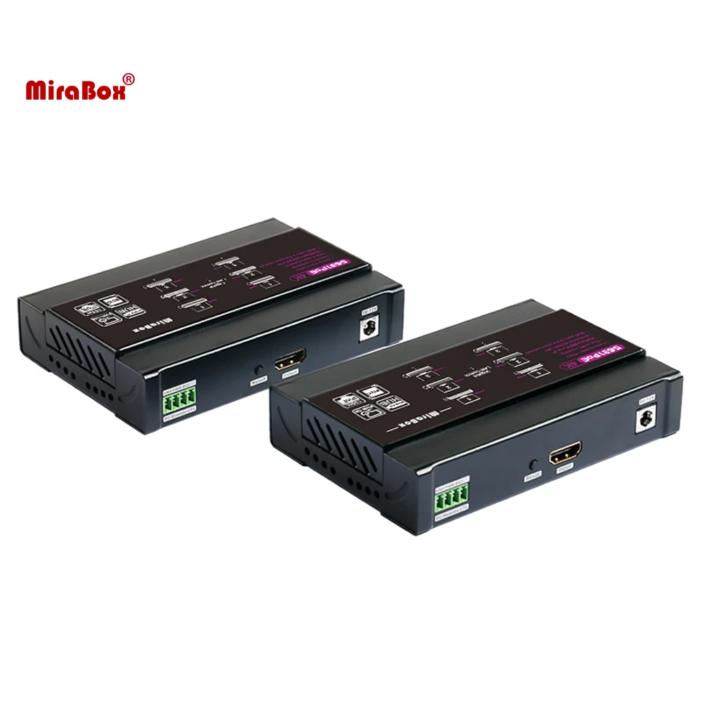 

Mirabox 100m 4K Many to Many KVM Extender USB2.0 Pass-through, 4K@30Hz 4:4:4, Latency<50ms for Internet Cafe Data Center