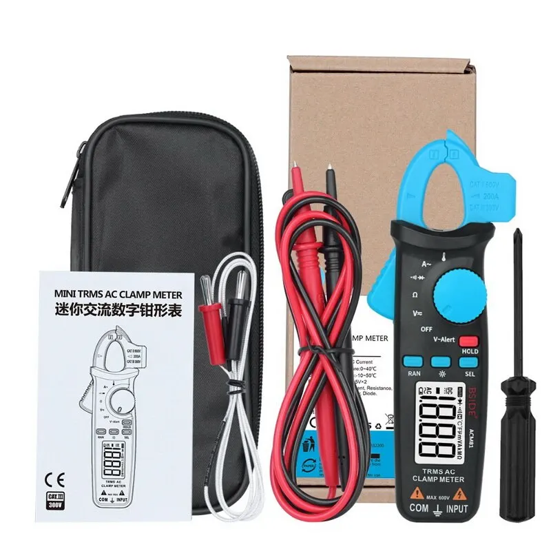 

Voltage Clamp Meter Pocket Digital Clamp Meter Multimeter ACM91 DC AC Current Accurate 1mA Professional Ammeter Temp Tester