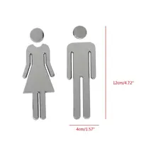 

2Pcs ABS Plastic Removable Man Woman Washroom Toilet WC Sign Stickers Adhesive Bathroom Hotel Office DIY Home Door Sign