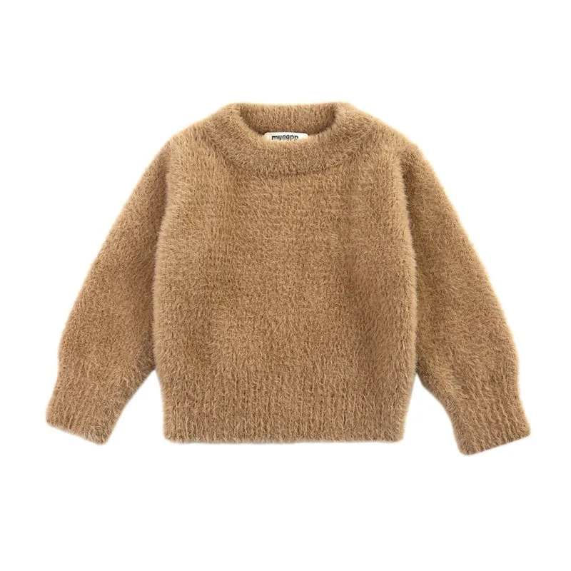 Г., детский норковый свитер для девочек, пуловеры, зимний теплый джемпер для маленьких детей, пальто плотная верхняя одежда для маленьких девочек - Цвет: K