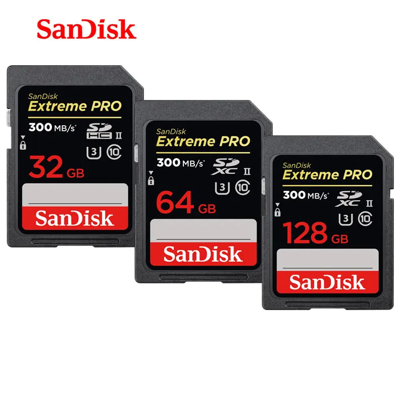SanDisk крайне высокая скорость 64 Гб UHS-ll SD карта памяти 128G камера флэш-карта памяти карта 300 МБ/с./с 32 г UHS-II чтение 300 м