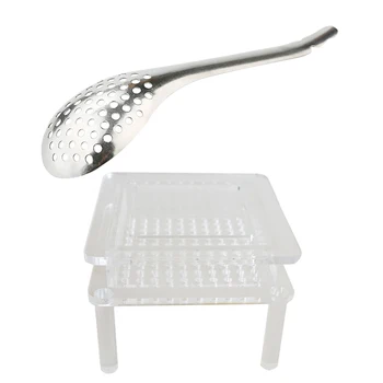 

2020 Creative 56 Holes Acrylic Molecular Cuisine Caviar Spoon Useful Kitchen Cooking Gadgets Colander Egg Yolk Caviar Colander