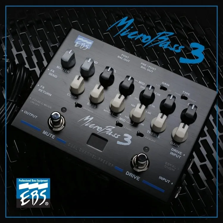 

New EBS MB3 MicroBass III 3-generation dual-channel acoustic instrument preamp bass effect