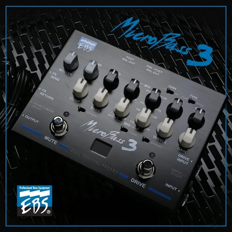 

Новый Двухканальный акустический инструмент EBS MB3 MicroBass III 3-го поколения, предварительный усилитель басов