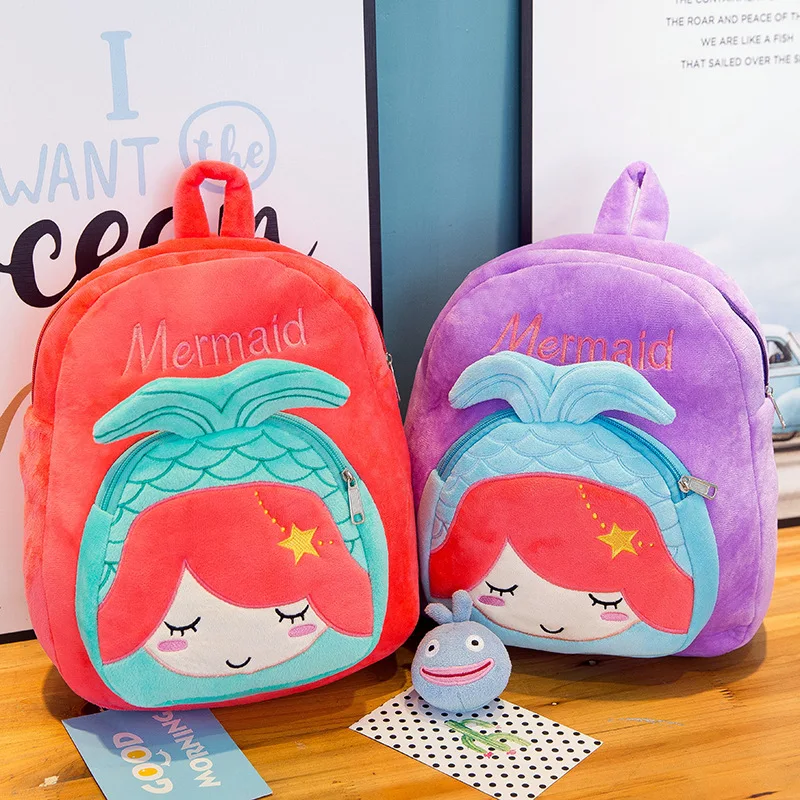 

Animal Cartoon Mermaid Children Backpack Plush Backpack Mini Bag Plush Backpack Child Bag Girl