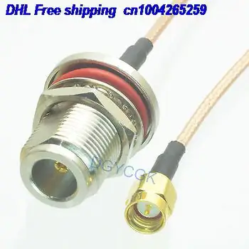 

EMS/ DHL 50pcs N female bulkhead to SMA male plug straight RG316 Jumper pigtail 20" cable 22j