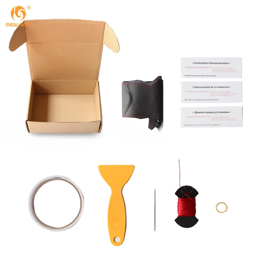 MEWANT черный чехол рулевого колеса автомобиля из натуральной кожи для Mazda 2 2008 2009 2010