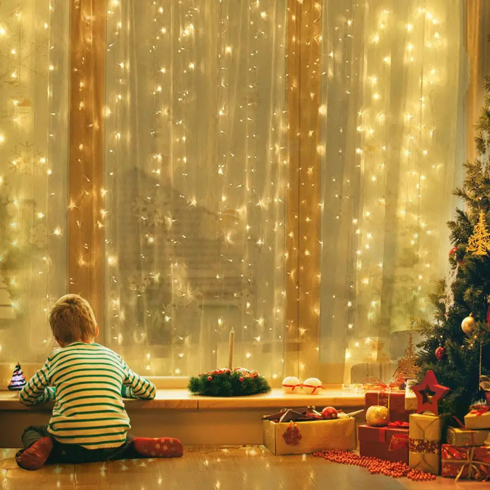 

Festoon Led Light Multicolor Waterproof Fairy Lights Curtain String Lights for Party Christmas Decorations LED Garland on Window