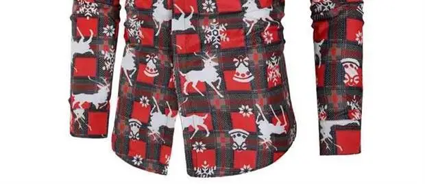 Merry Christmas Tree Men Shirt Casual Snowflakes Santa Streetwear Flower Printed Snowflake Mens Shirts Top Blouse Chemise Homme