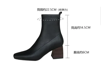

2019 Thick with the small square head elastic booties new explosion models Korean women's boots