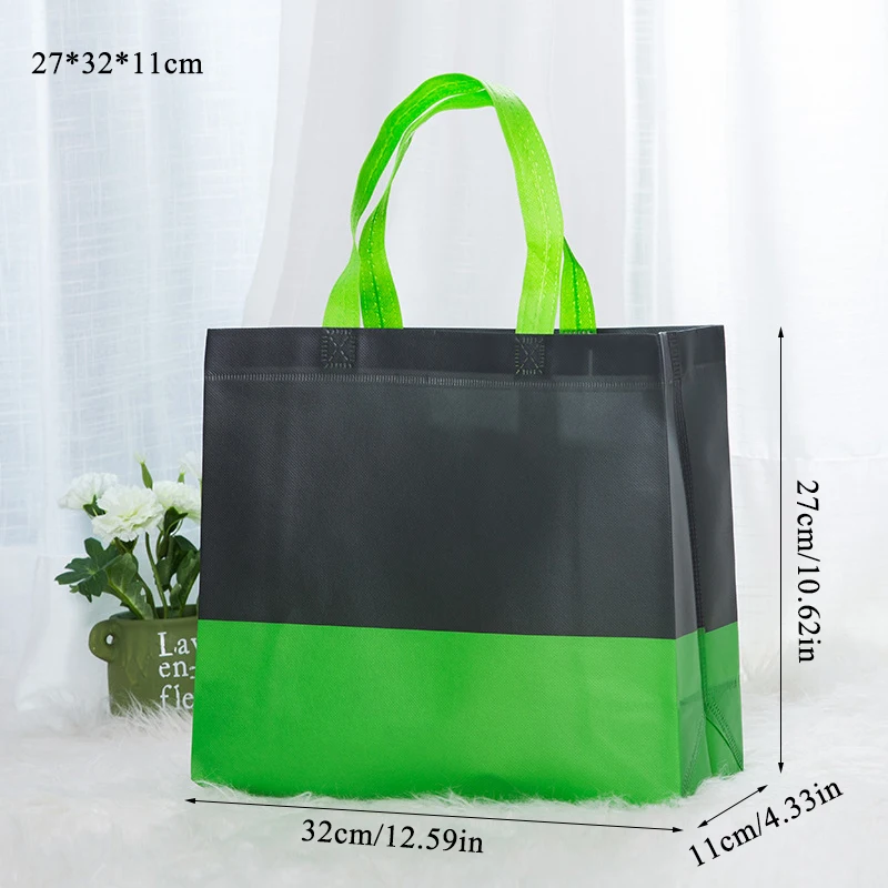 Многоразовая хозяйственная сумка Нетканая Большая вместительная складывающаяся сумка продуктовая сумка дорожная сумка для хранения женская сумка, дамская сумка прямоугольной формы, сумка продуктовые Эко сумки - Color: green S