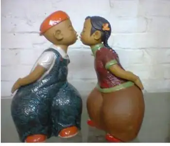 

Sweet wedding gift souvenir love to display a Ceramic doll in Shiwan figure Sculpture statue Home Decoration