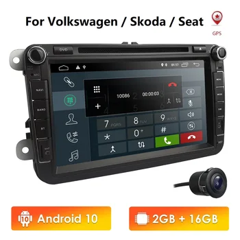 

DSP 2din Android 10 Car GPS Navigation for VW Volkswagen SKODA GOLF V POLO PASSAT JETTA TIGUAN dvd player 4G