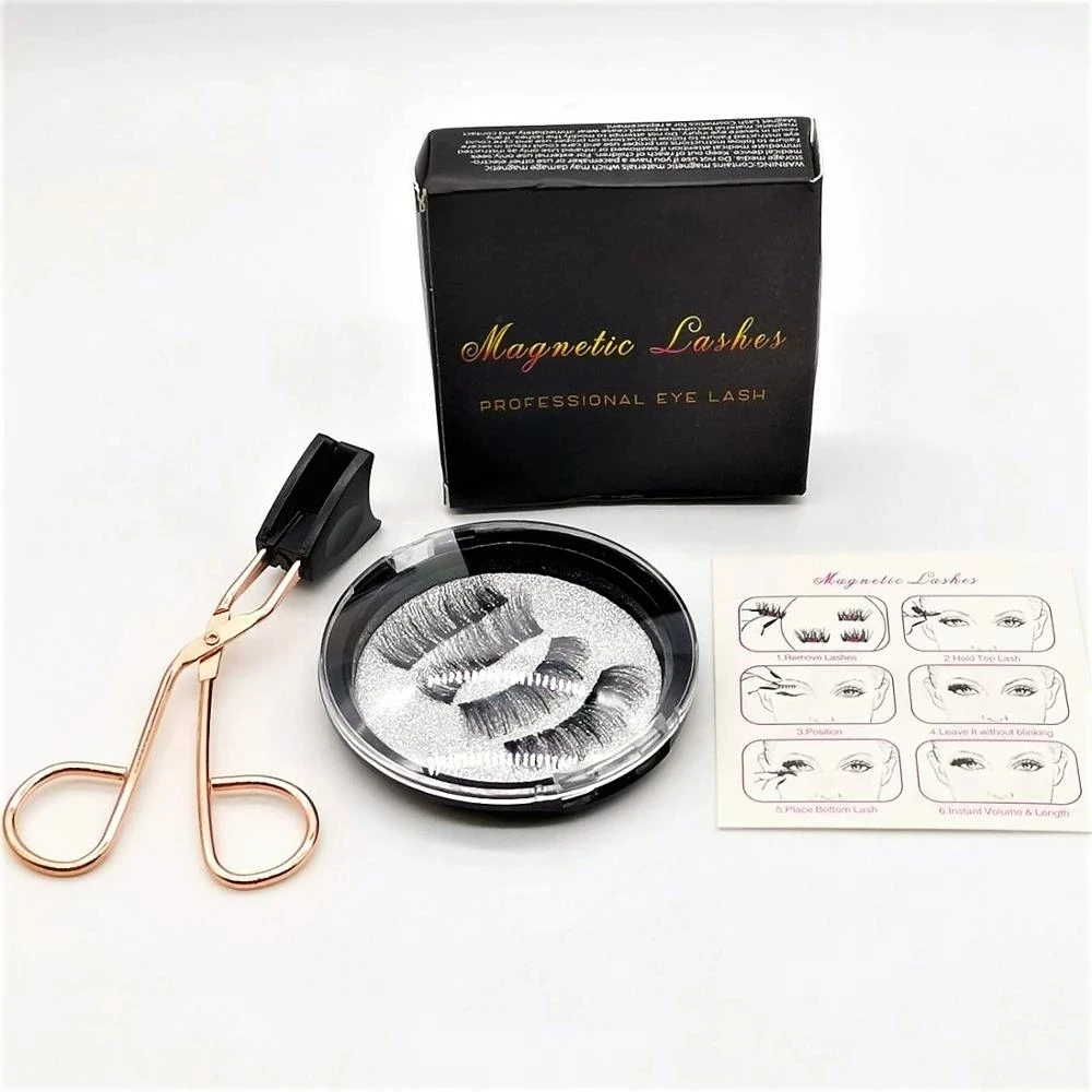 3D Magnet Eyelashes 4pcs 5pcs Magnets Natural Thick Eyelashes Repeatable Makeup Slender False
