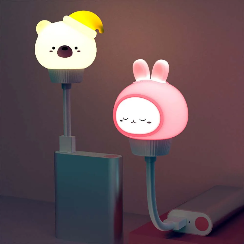 LED Cute USB Night Light Children Cartoon Night Lamp Creative Animal Remote Control For Bedroom Decor Kid Lamp Christmas Gift bathroom night light