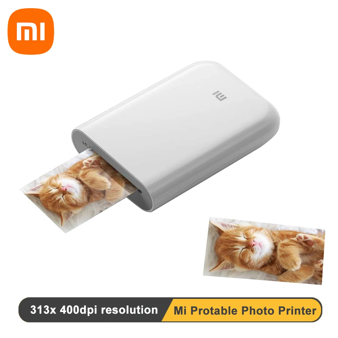 2021 Новый Xiaomi Карманный фотопринтер 3 дюймов фото 313x400 точек на дюйм 500 мАч