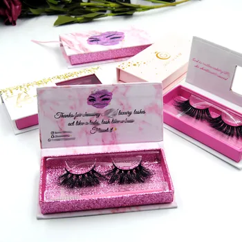 

120pcs Hight quality personal customized rectangle mink eyelashes box with brush put your own logo with free express UPS/DHL