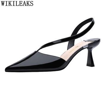 

Slingback Shoes Fashion Ladies Heels Pumps Women Shoes Black Heels 2020 Summer Shoes Woman Fetish High Heels Sexy Talon Femme