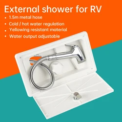 Boîte de douche externe, interrupteur chaud et froid, pomme de douche, douche extractible, RV, camping car, boîte de douche externe 
