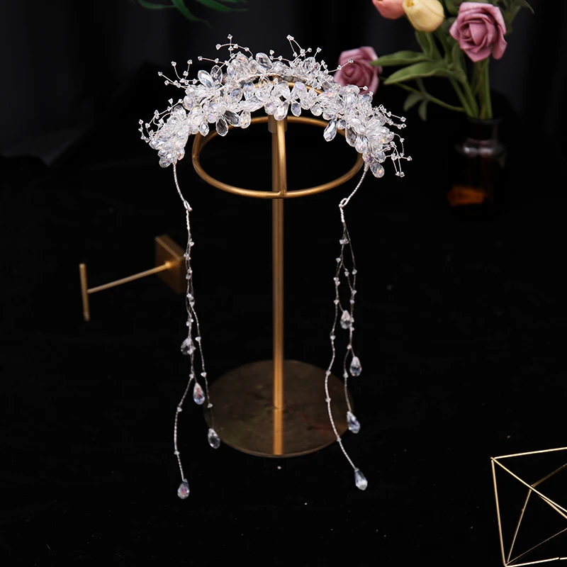 Bridal Vintage Silver Full Crystal Big Hair band Bridal Shinny Rhinestones Hairhoop Headpiece Bridal Hair Piece Wedding Headband