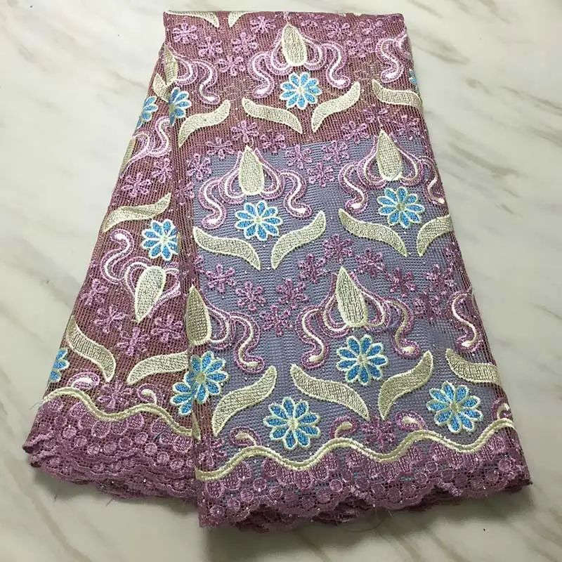 5 ярдов африканская кружевная ткань вышитые нигерийские кружева ткань для невесты высокое качество Французский Тюль кружевная ткань для женского платья PL01