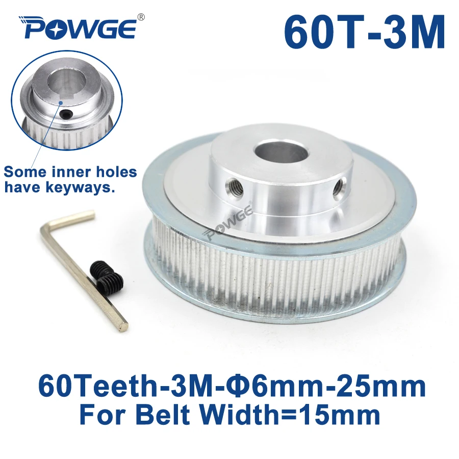 Синхронный шкив POWGE 60 HTD 3M диаметр 6/8/10/12/15/17/19/20/25 мм для ширины 15 3 м зубчатый ремень