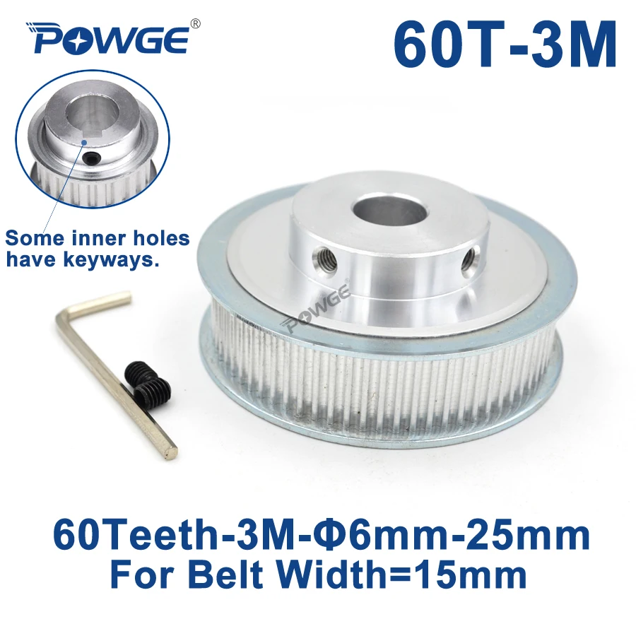 3M40T, Bore:20mm 3M 40T Pitch 3mm Tooth Width 16mm Timing Belt Pulley Synchronous Wheel Gear 20mm Bore