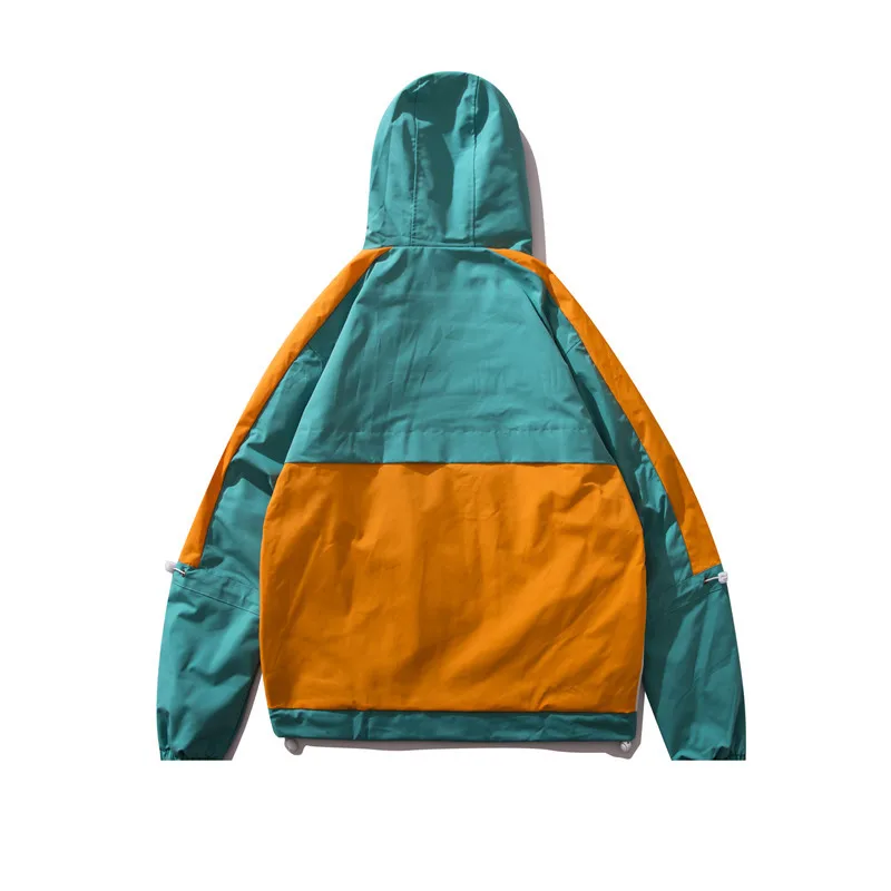 Дропшиппинг Colorblock Куртка с капюшоном мужская Осенняя Повседневная Толстовка в стиле хип-хоп куртка ветровка на молнии