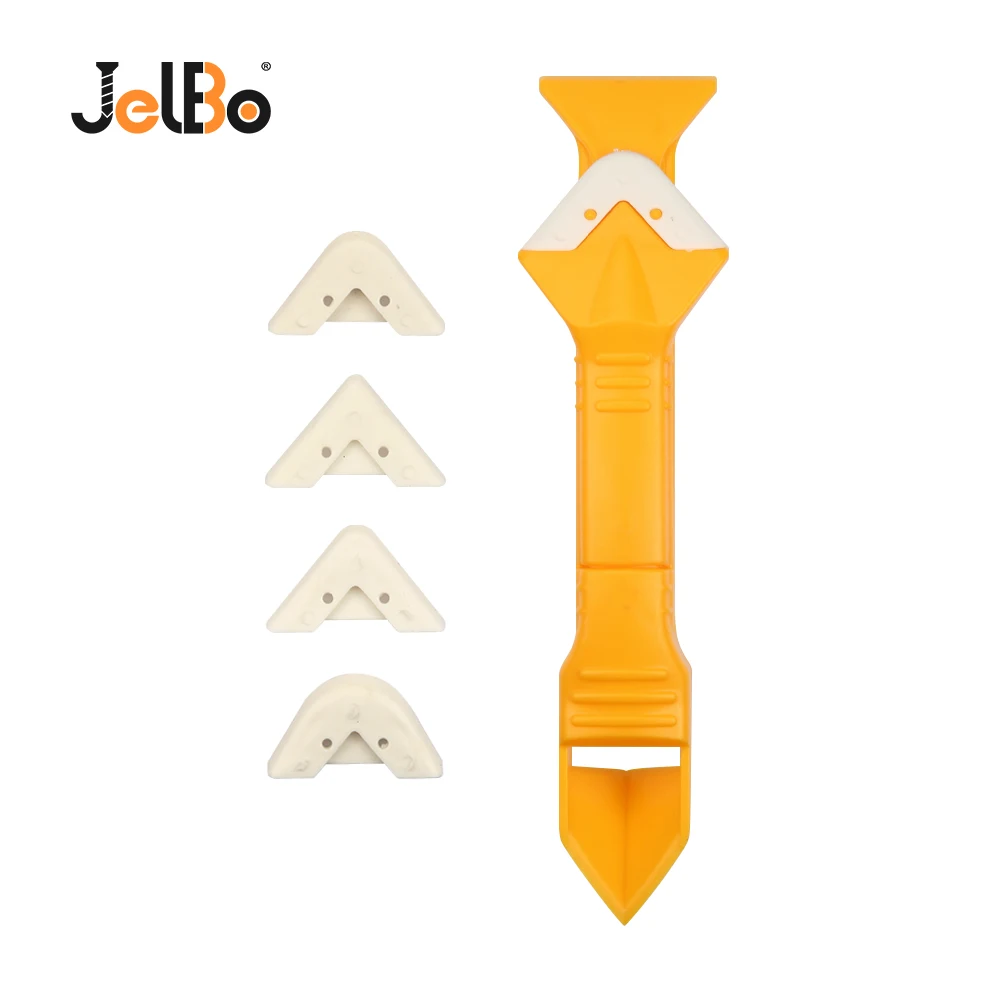 

JelBo Silicone Scraper Caulking Grouting Hand Tool 3 in 1 Kitchen window cleaner scrapers set for Finishing Grout Floor Cleaning