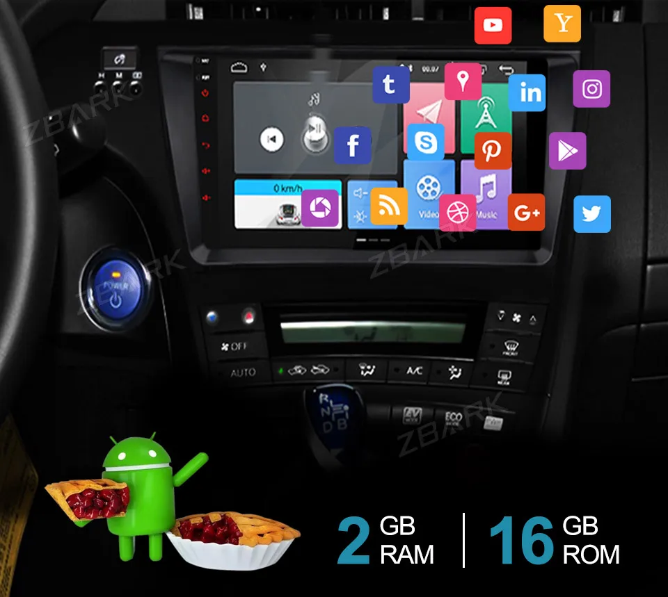Perfect 9 inch 2 Din Android 9.0  GPS Navi  bluetooth left  hand drive Car Radio stereo  Player for TOYOTA Prius 2009  - 2013 YHPRSZMA1 2