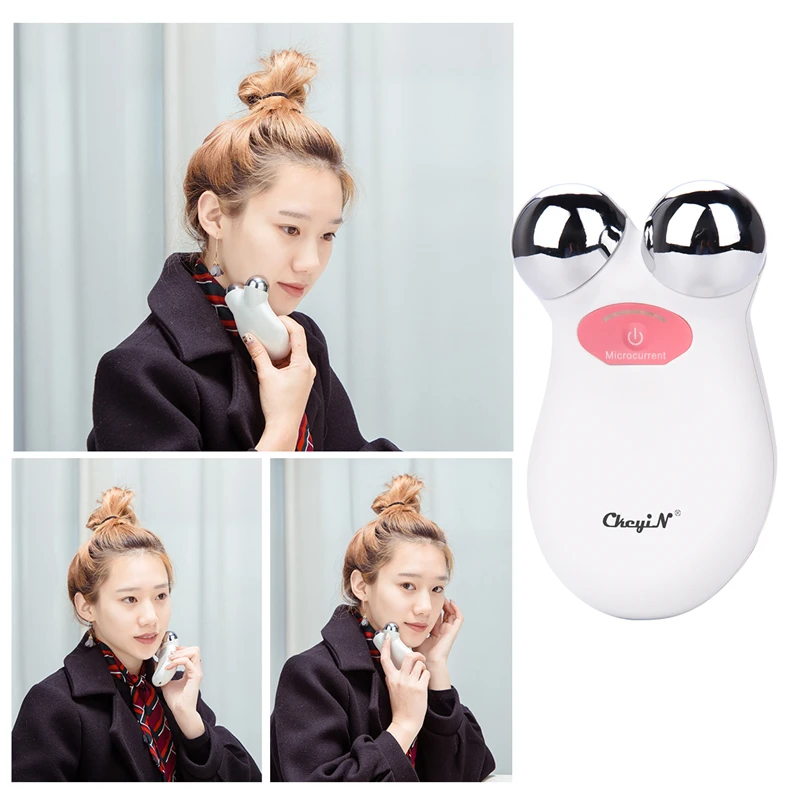 EMS Microcurrent Facial Massager 3D Roller Face Lift Tighten Slimming Anti Aging Wrinkles Puffiness Removal Beauty Machine 48