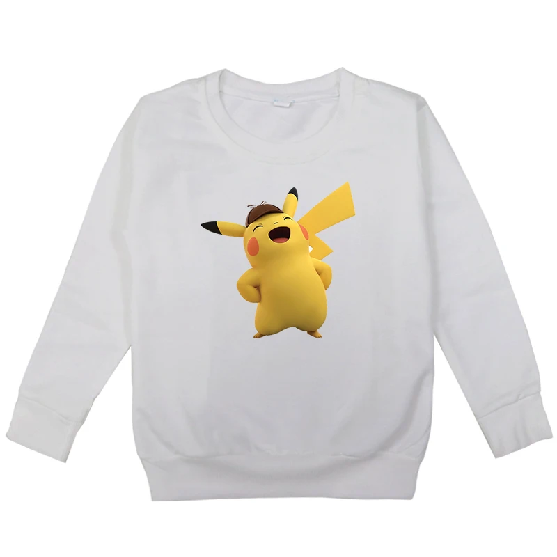 Pokemon Girls Sweatshirts Kid Autumn Clothes Casual Cotton Baby Boys Girls Hoodies Pikachu Print Boys Long Sleeve Tops T Shirt - Цвет: Hoodies 1