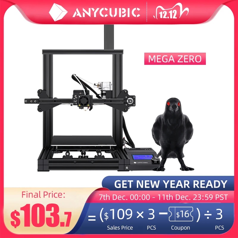  3D принтер ANYCUBIC Mega Zero & Mega Zero 2,0 DIY, 3D печать, металлическая рама, Impresora 3D 220220  250mm ³ FDM 3D принтер s 