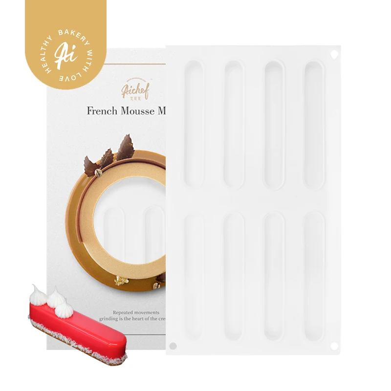 

AiChef Moss Silica Gel Mould French West Point Italian 8 Series Stereo Bar Baking Cake Mould