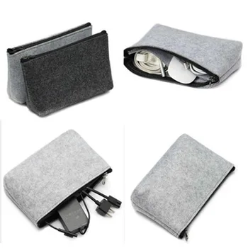 

1PC Multifunction travel Cosmetic Bag Felt Cloth Insert Makeup Bag Waterproof Protable Toiletry Bag Travel Storage Organizer