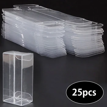 

25 Pcs PVC Transparent Box Model Toy Car Wheels Dustproof Exhibition Box Clear Gift Box Wedding Favor Party Event Decoration