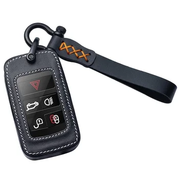 

Car Genuine Leather Key Cover Case Pocket For Land Rover Range Rover Sport Evoque Velar Discovery 5 2018 2019 Accessories