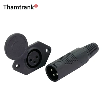 

2pcs/1set XLR Female Panel Mount Chassis Socket + XLR Male Plug in a Set Microphone Connector Adapter