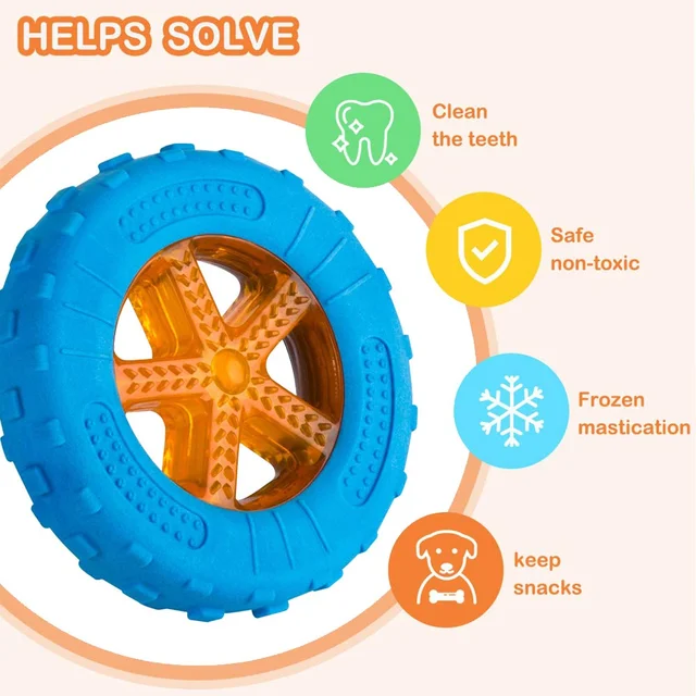 Pet Throwing Flying Disc for Dog Toys Bulk Chewing Bite Resistant Squeaky Training Toy Dogs Teeth Cleaning Interactive Toys Tire Toys