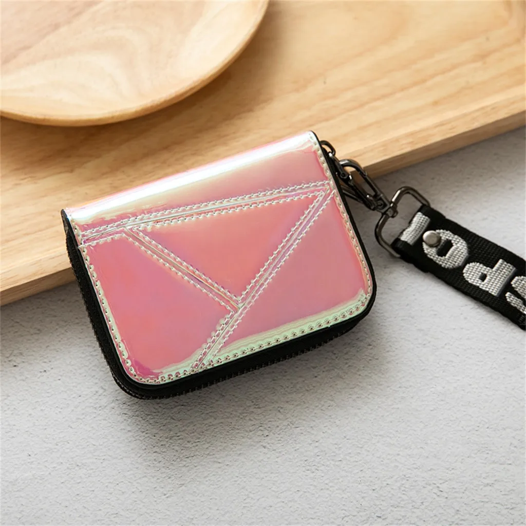 Pink Женский мини-кошелек с отделением для монет, женские Мини-кошельки, маленькие складные Кошельки для монет, держатель для карт, кошелек для кредитных карт - Цвет: Pink