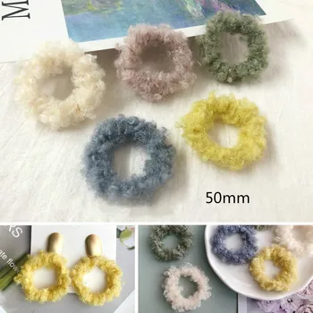 

DIY Earrings Accessories Material Japanese Korean Fashion Cute Winter Ornament Plush Circle Self-Made GIRL'S Ear Stud