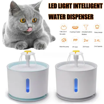 

Automatic Water Fountain Pet Cat Water Fountain Dispenser LED Ultra Quiet Dog Drinking Bowl Drinker Feeder Bowl Pet Drinking