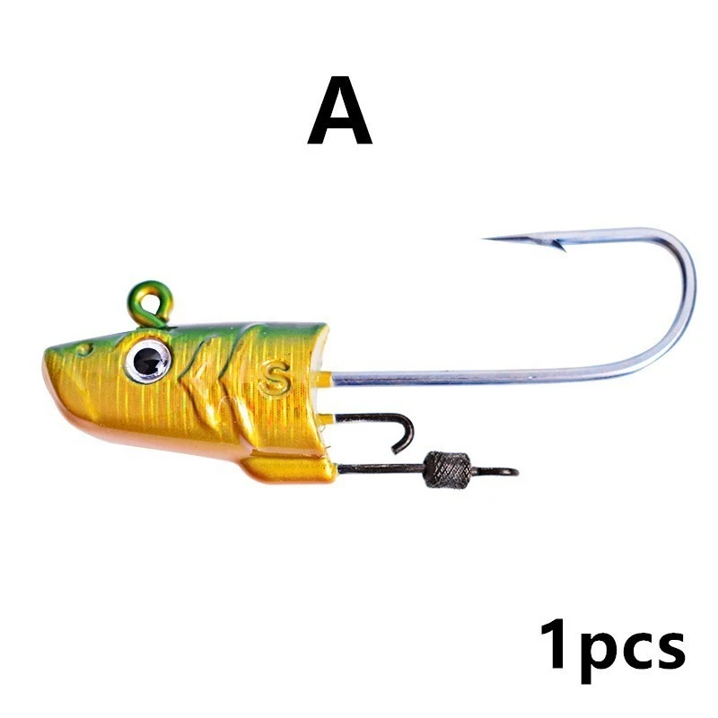 Mavllos, 18 г/25 г/35 г/45 г, свинцовая приманка с головой джига, Металлическая черная приманка для ловли гольяна, 10 см, мягкая жесткая приманка для соленой воды - Color: Jig Head A
